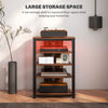 4-Tier Corner TV Stand with Storage, LED Lights, Cable Management, Small TV Unit