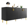 MODERN SIDEBOARD STORAGE CABINET WITH ADJUSTABLE SHELVES FOR LIVING ROOM BLACK