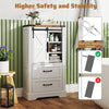 Farmhouse Bathroom Floor Cabinet Freestanding Storage Cabinet-White