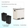Cream Recycling Kitchen Bin, 30L with Double Compartments 2 x 15L, VonHaus