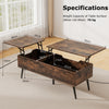 Lift Top Coffee Table Modern Center Table w/Storage Compartments-Brown