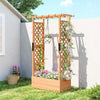 Raised Bed for Garden with Trellis, 110 x 44 x 181 cm, Natural