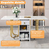 Folding Dining Table Rolling Drop Leaf Table with Drawers Cabinet Kitchen Table