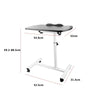 Adjustable Overbed Table Bedside Laptop Tray Table on Wheels Hospital Home Grey