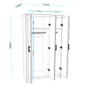 Wooden 3 Door Wardrobe with Hanging Rail Drawers Bedroom Storage Furniture