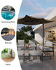 2Pcs Aluminum Patio Armchairs Set Thick Cushion Outdoor Garden Sofa Chairs