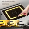LED Bedside Table with 3 Drawers Wireless Charging Side Cabinet Nightstand Eusjr