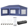 3x6m Heavy Duty Gazebo Tent, Blue, Refurbished