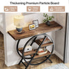 100cm Console Table, 4- Tier Industrial Entryway Table w/ Metal Frame for Foyer