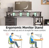 120CM Computer Desk with 4 Fabric Drawers, Gaming Desk with Power Outlets,