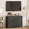 Modern Sideboard Kitchen Storage Cabinet, Black