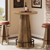 Round Bar Table, 39.4" H High Top Bistro Table with Storage for Living Room,