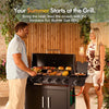 Gas BBQ, 6+1 Burner Barbeque Grill with Gas Hose & Regulator