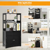 Freestanding Bathroom Floor Cabinet Wooden Tall Storage Cupboard 2 Open Shelves