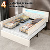 STORAGE UPHOLSTERED BED FRAME 4FT6 DOUBLE WITH CHARGING PORT & LIGHT & SPEAKER