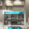 TV Unit | 155cm Sideboard | Cabinet | Cupboard | White High Gloss Doors Free LED
