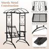 COSTWAY Outdoor Porch Swing with Stand and 2 Trellises for Adults