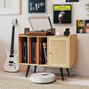 Boho Record Storage Table Record Player Stand w/ Charging Station