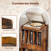 Rolling Vinyl Display Shelf Storage Cabinet with Drawer & Open Shelf
