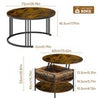 Set of 2 Nesting Coffee Tables Round Stacking Sofa Side Tables for Living Room