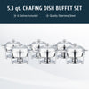 WILPREP Chafer Chafing Dish 6Pack -5L Set Stainless Steel Bain Marie Food Warmer