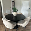 Dusk Hattie Panel Round 4-6 Seater Pedestal Dining Table Black RRP £
