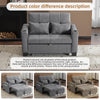 2 SEATER SOFA FABRIC LOVESEAT SOFA CONVERTIBLE PULL OUT SOFA BED GUEST BED GREY