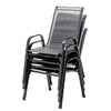 Stackable Garden Chairs Set of 4 Outdoor Patio Furniture Weather-Resistant Grey