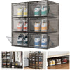 6PCS Stackable Foldable Boxes Trainers Organiser Clear Plastic Shoe Storage Box