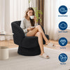 360° Swivel Accent Chair Upholstered Barrel Chair w/Striped Backrest Living Room