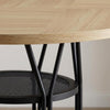 Round Dining Table for 4-6 People, 120cm Farmhouse Wooden Kitchen Dinner Table.