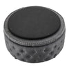 Chesterfield Button Linen Round Ottoman Pouffe Footstool Coffee Tea Table Grey
