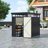 Galvanised Metal Garden Shed Outdoor Tool Storage House with Lockable Door Black