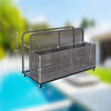43.3" Outdoor Storage Box Rattan Garden Cushion Organizer Patio Deck Cabinet