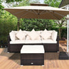 4 PCS Rattan Patio Conversation Set Outdoor Furniture Sofa Set w/ Coffee Table