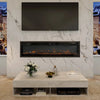 80inch Wide-View Media Wall Fireplace with Realistic LED Flames & Remote Control