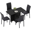 Dining Table Set Folding Drop Leaf Table with Storage 4 Chairs