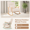 Nursery Rocking Chair Upholstered Glider Rocker w/High Backrest-Beige