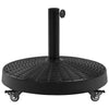 Wheeled 25kg Self-weight Patio Umbrella Base, Heavy-Duty Resin Base Stand Black