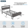 LUXURY GREY FABRIC BED FRAME SET UPHOLSTERED WITH HEADBOARD 4FT6 DOUBLE Jawiwpiv