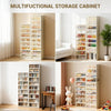 10 Tier Stackable Shoe Storage Cabinet, Clear Magnetic Doors, Collapsible Double