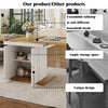 Extendable Dining Table, Telescopic Table 110-140cm with Storage Cabinet, White
