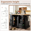 Mobile Kitchen Island Cart w/ Drawers, Adjustable Worktop, Storage Cabinet Black