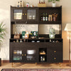 MULTI-PURPOSE KITCHEN STORAGE CABINET W/ CUPBOARD CABINETS DRAWERS SHELVES BLACK