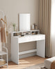 Dressing Table with Large Mirror, Vanity Table Makeup Table White RDT163W01
