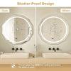 76CM Defog Shatterproof Wall Mounted LED Lighted Mirror Bathroom Mirror