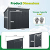 Triple Door Garden Storage Shed Galvanized Steel Sloped Roof Backyard Bike Tool