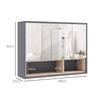 Bathroom Cabinet Wall Mounted Mirror Storage with Shelves Grey