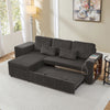 L-Shaped Convertible Sofa Bed Corduroy 3-in-1 Sleeper Sofa with Storage Chaise