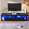 TV Stand Cabinet With LED Lights Up to 80in TV, TV Unit with Shelves and Drawers